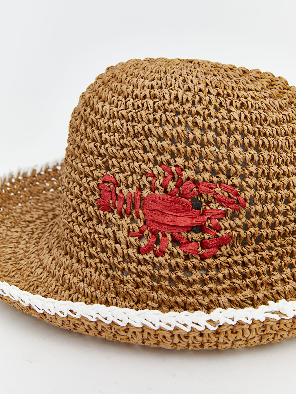 Bej Kadın Hasır Fötr Şapka-1