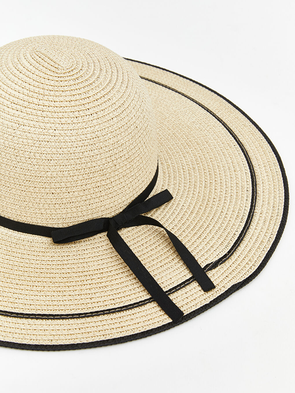 Bej Kadın Hasır Fötr Şapka-2