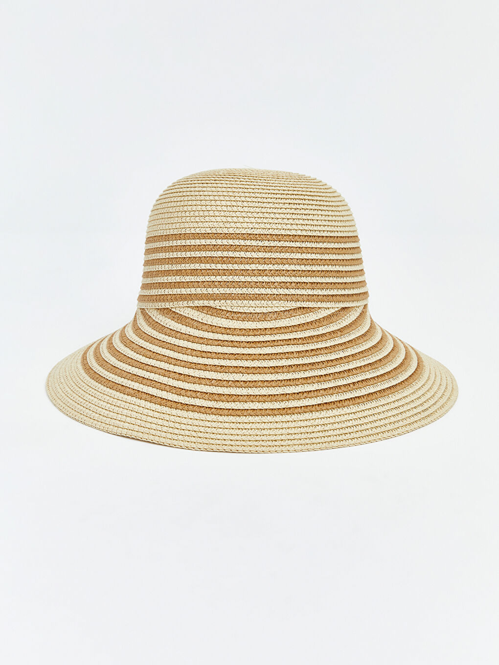 Bej Çizgili Kadın Vizör Şapka 
