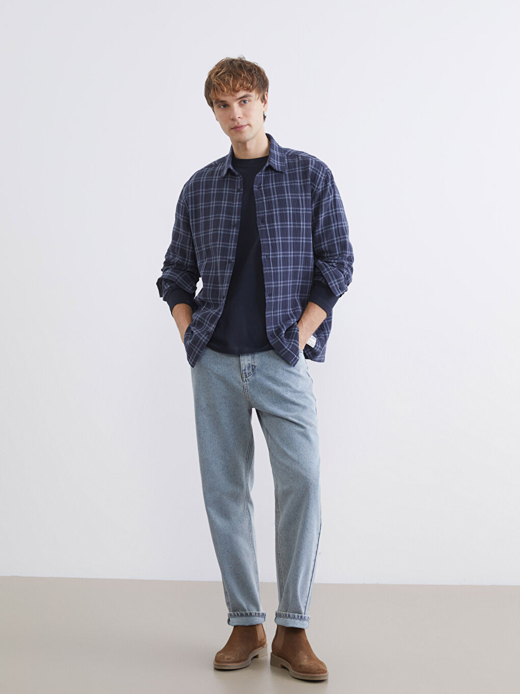 Тұрақты пішім торлы ерлер жейдесі-1