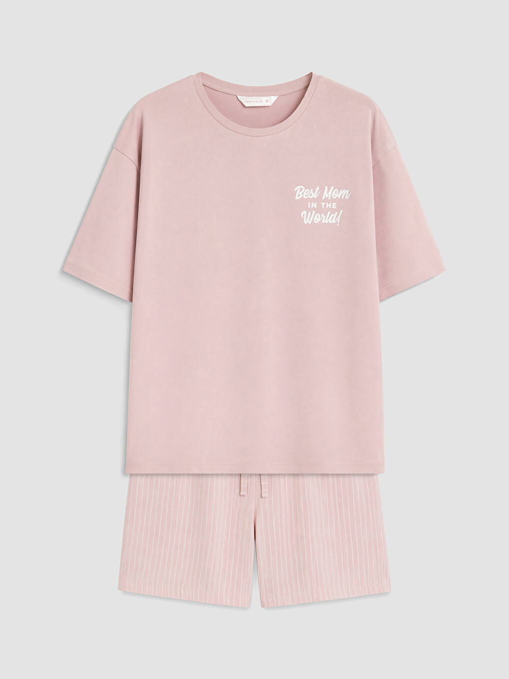 Crew Neck Striped Women's Shortie Pyjama Set-1