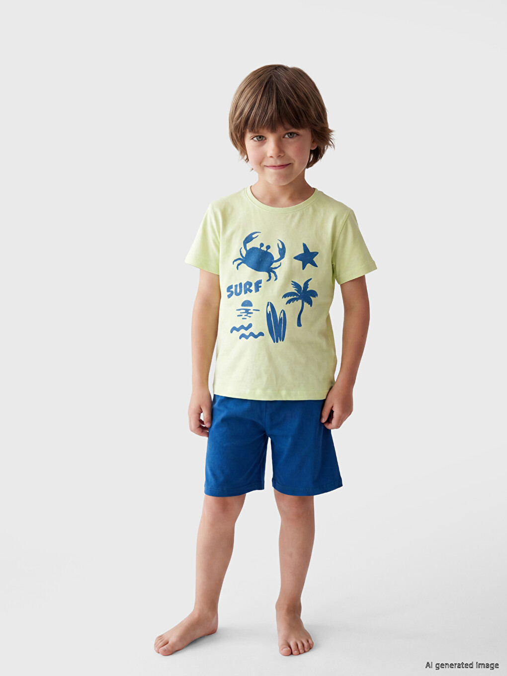 Printed Boys' Shortie Pyjamas Set-1