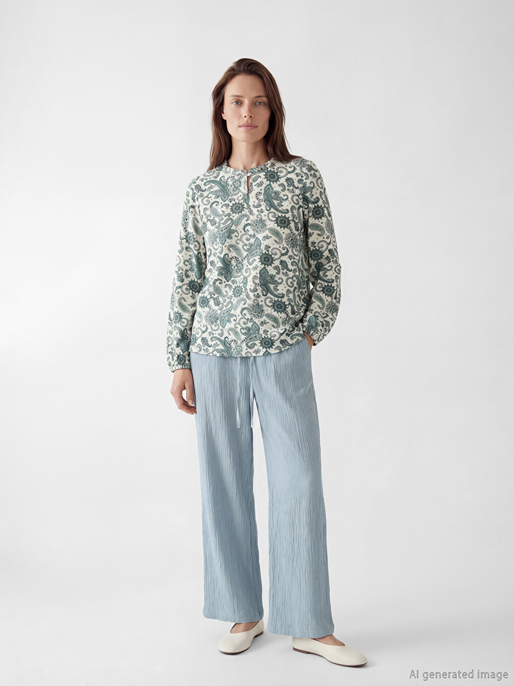 Elastische Taille Strukturierte Damenhose