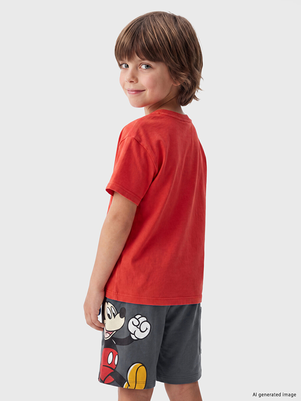 Mickey Mouse Принтті Ұлдарға Арналған Шолақ Шалбар-1