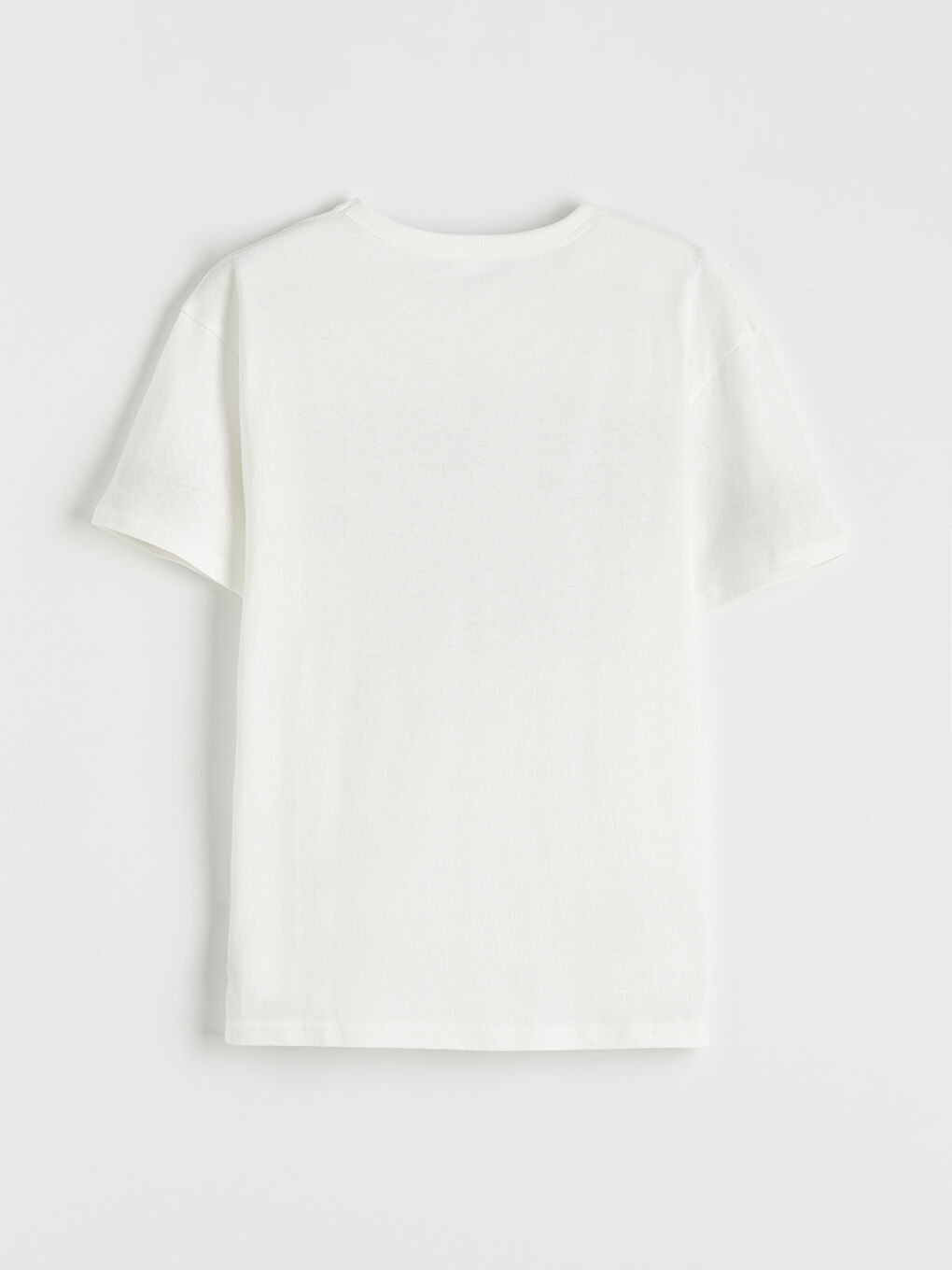 Ekru Bisiklet Yaka Baskılı Erkek Çocuk Tişört-1