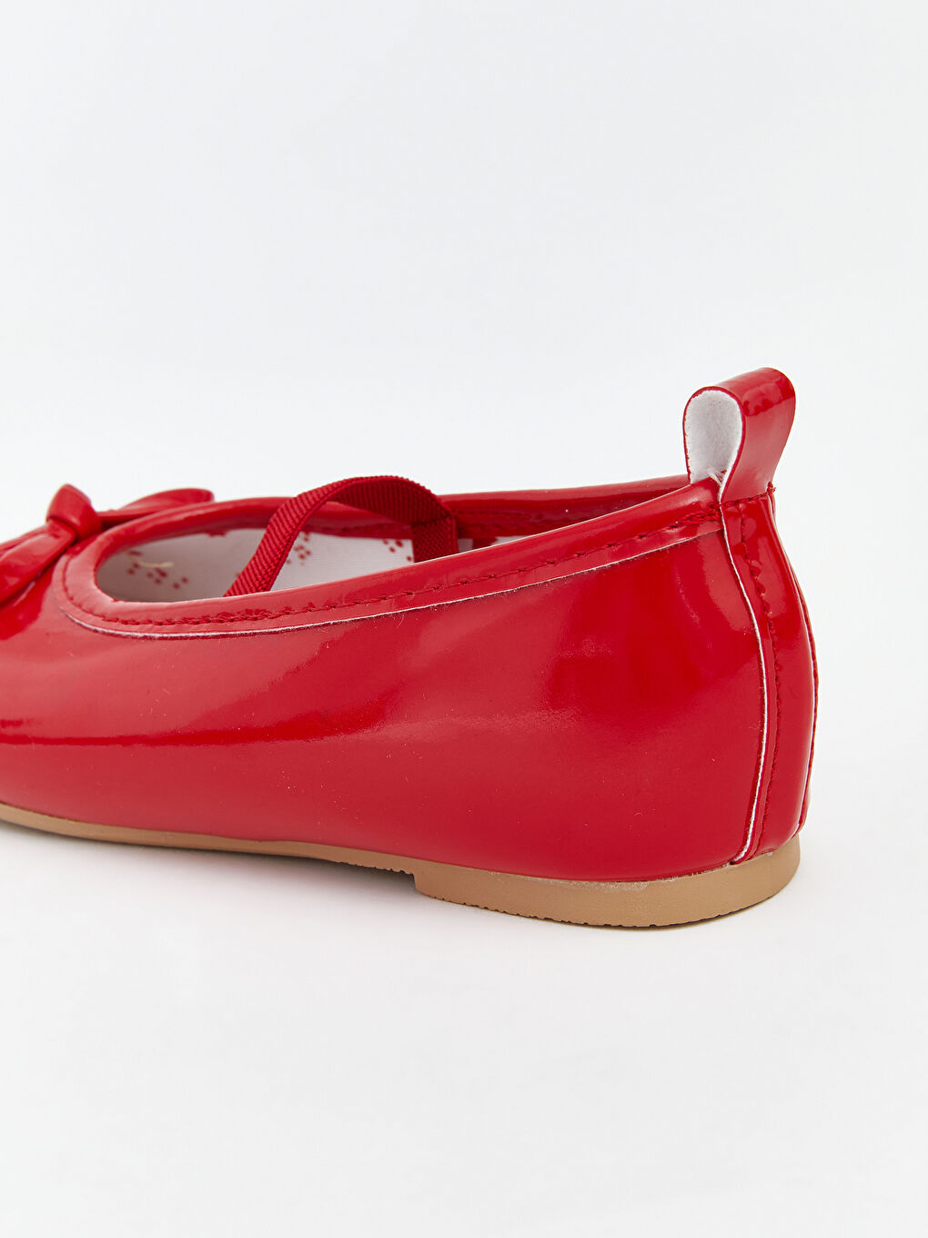 Kırmızı Fiyonk Baskılı Kız Çocuk Babet-4