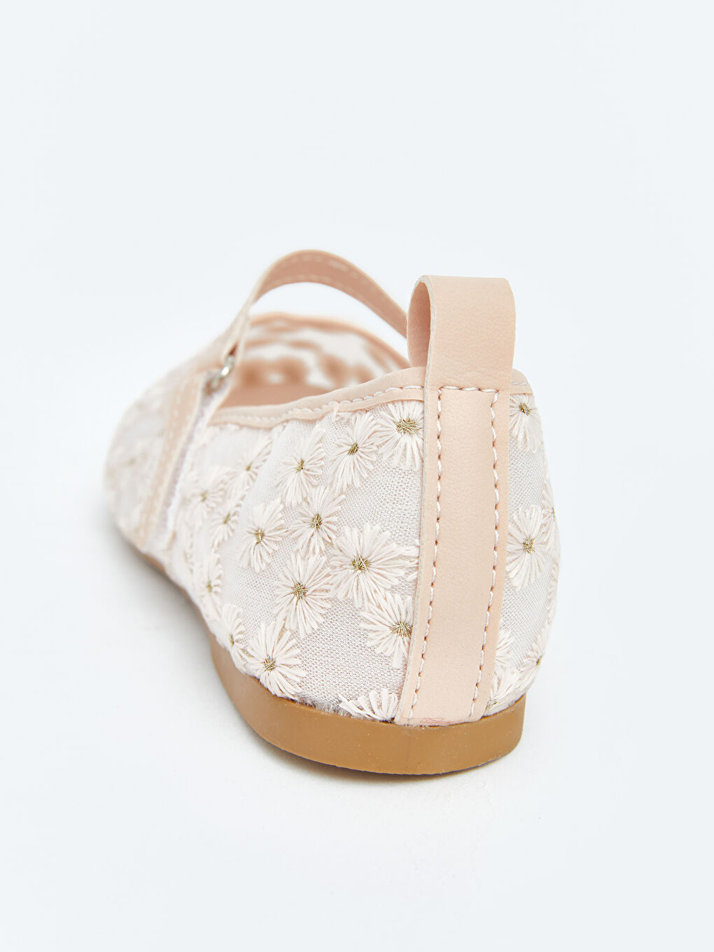 Pembe Çiçekli Kız Çocuk Babet-4