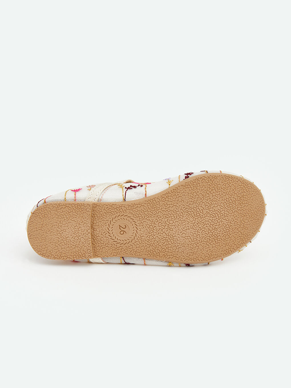 Bej Çiçek Nakışlı Kız Bebek Babet-3