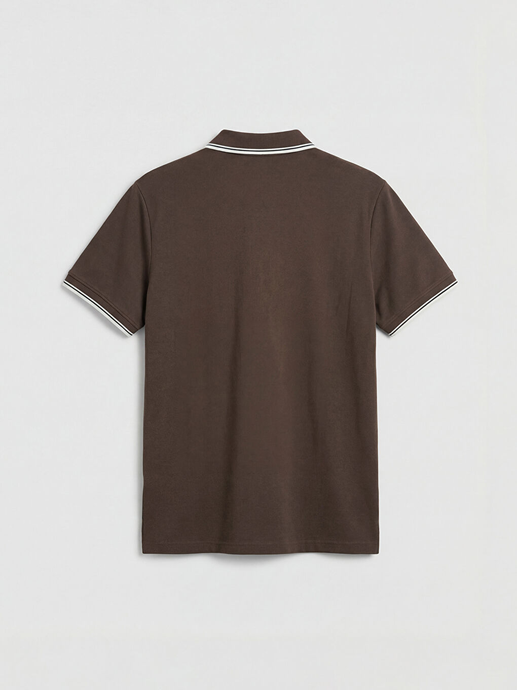 Kahverengi Polo Yaka Pike Erkek Tişört-5