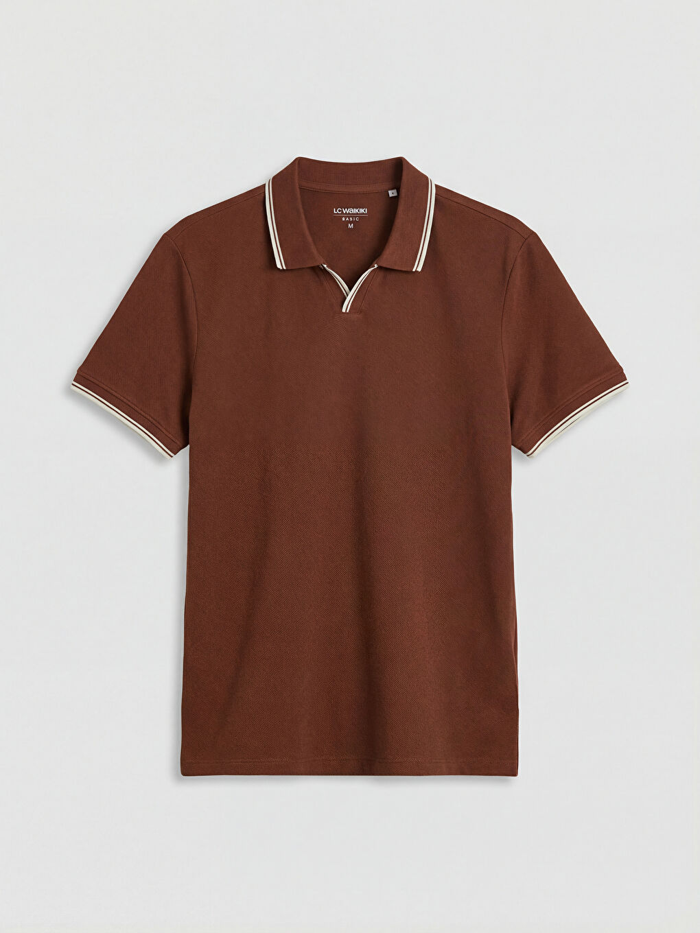 Kahverengi Polo Yaka Pike Erkek Tişört-4