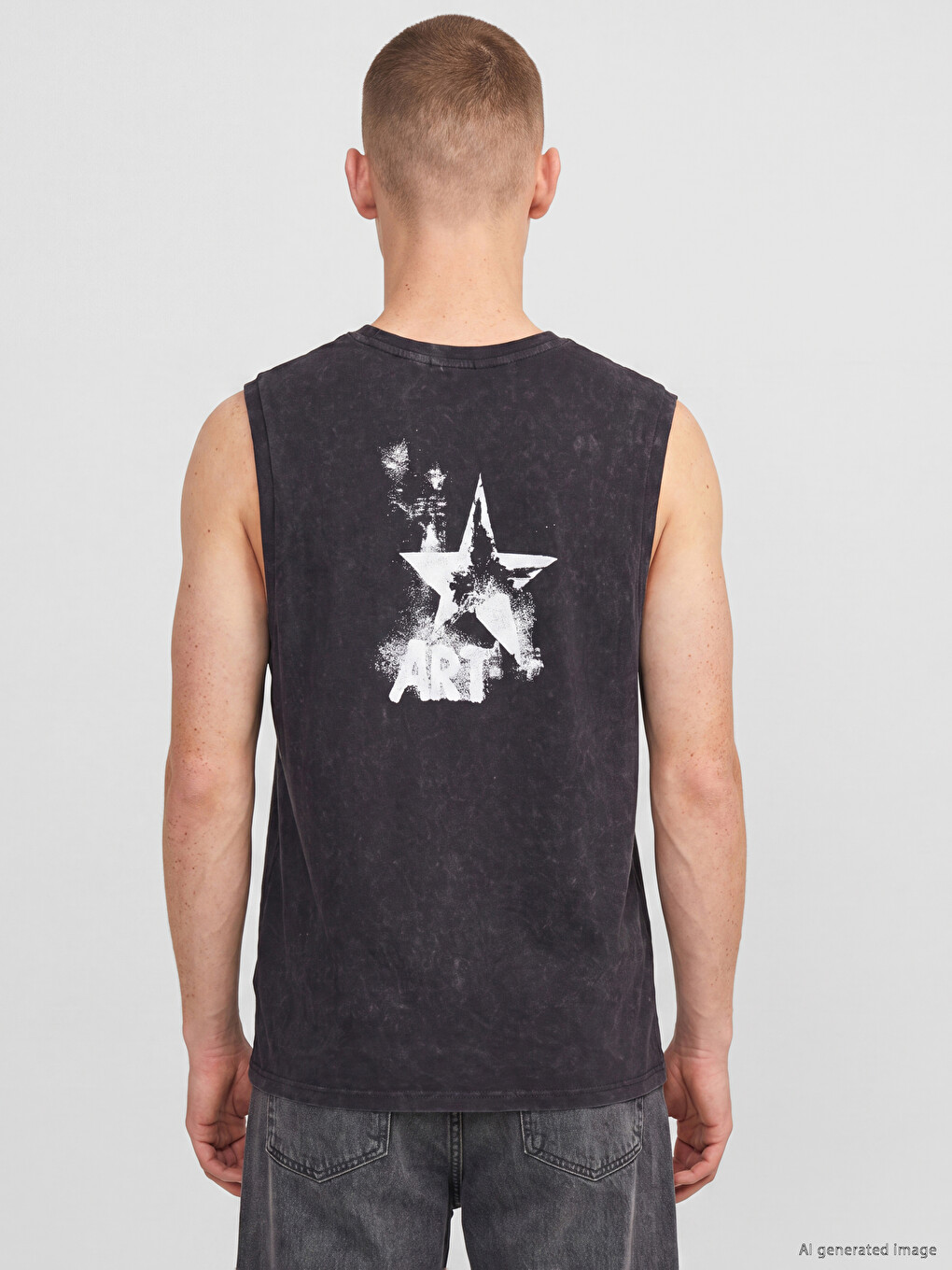 Crew Neck Printed Men's Sleeveless T-shirt-3