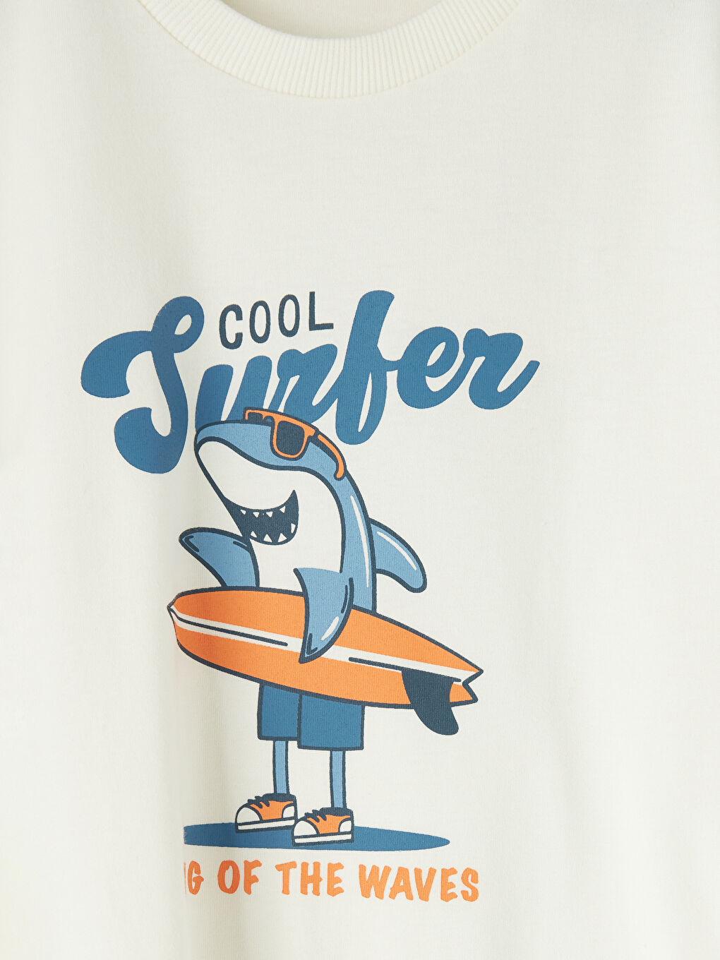 Bej Bisiklet Yaka Baskılı Erkek Çocuk Tişört-2