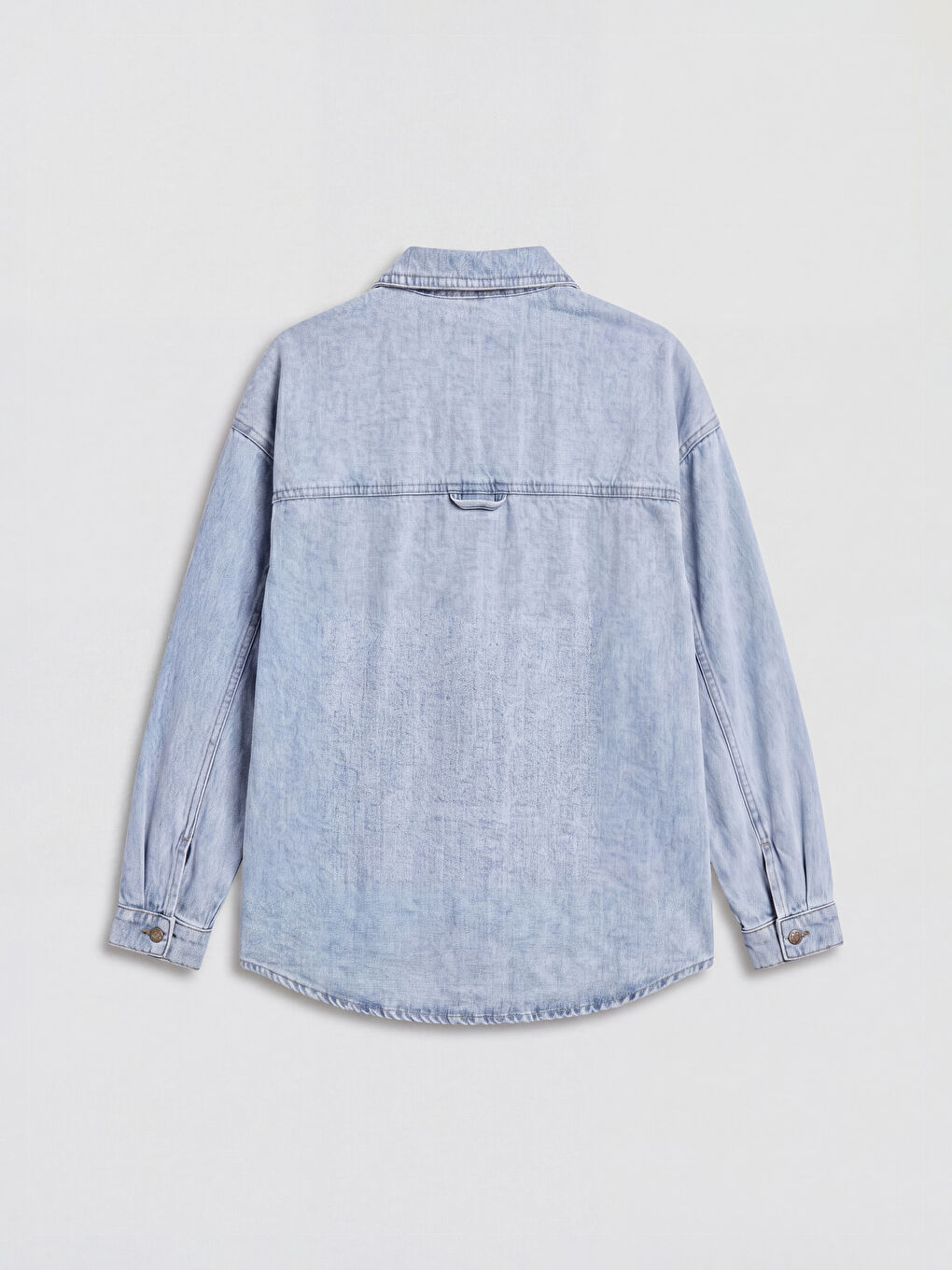 قميص جينز أزرق فاتح نساء-1