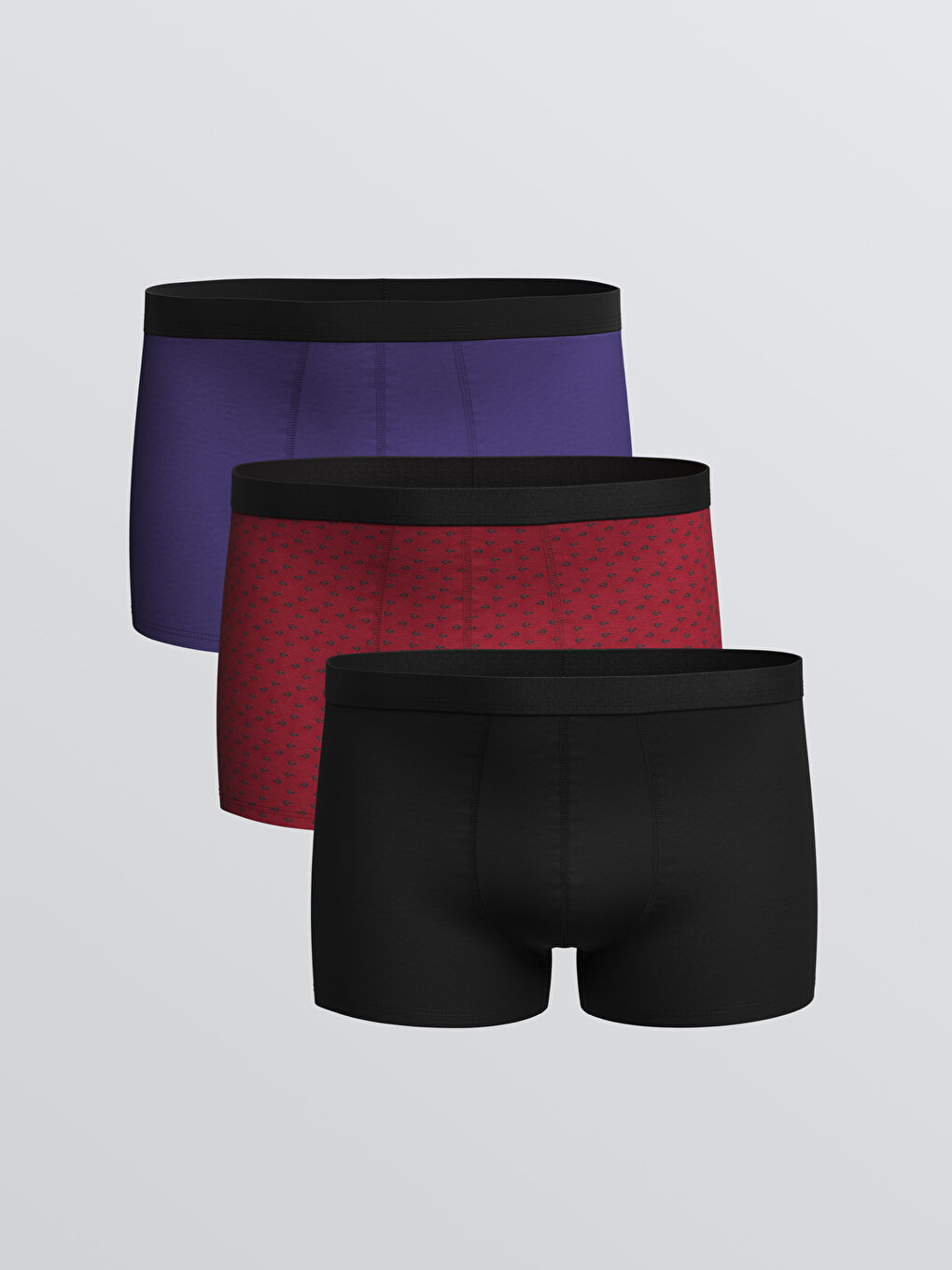 Karışık Standart Kalıp Pamuklu Esnek Erkek Boxer 3'lü