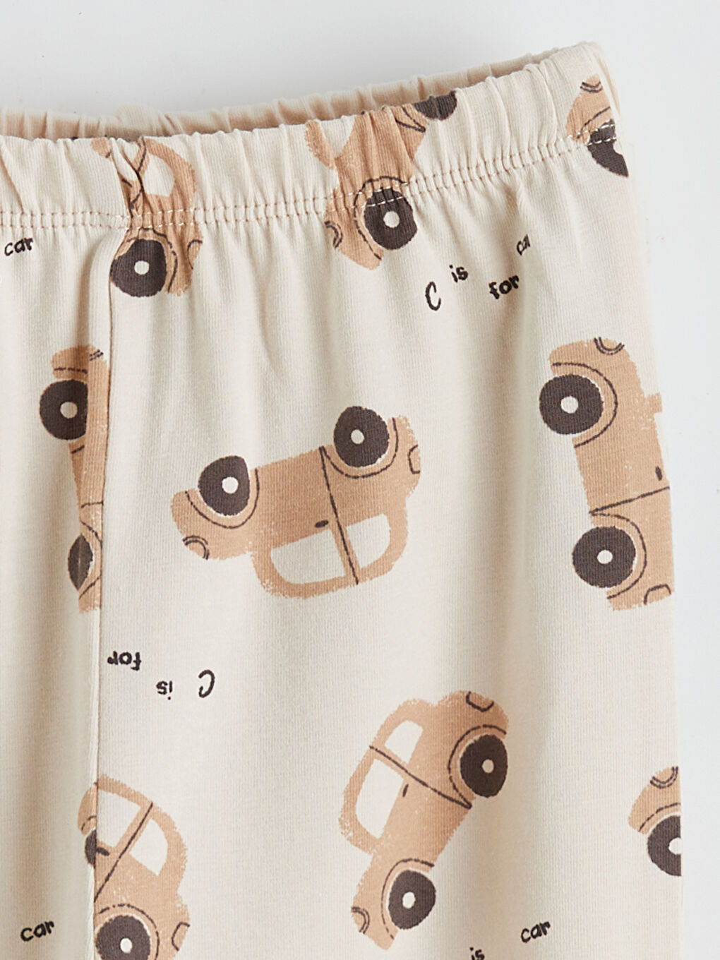 Bej Bisiklet Yaka Baskılı Erkek Bebek Pijama Takımı-6