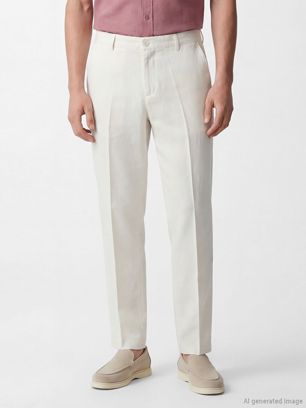 Regular Fit Linen-Look Men's Trousers-1