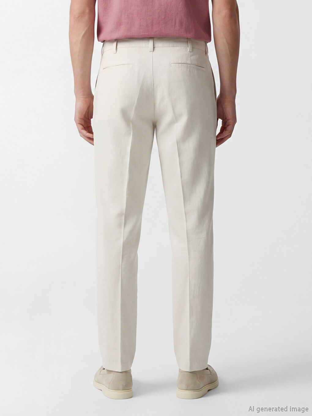 Regular Fit Linen-Look Men's Trousers-2