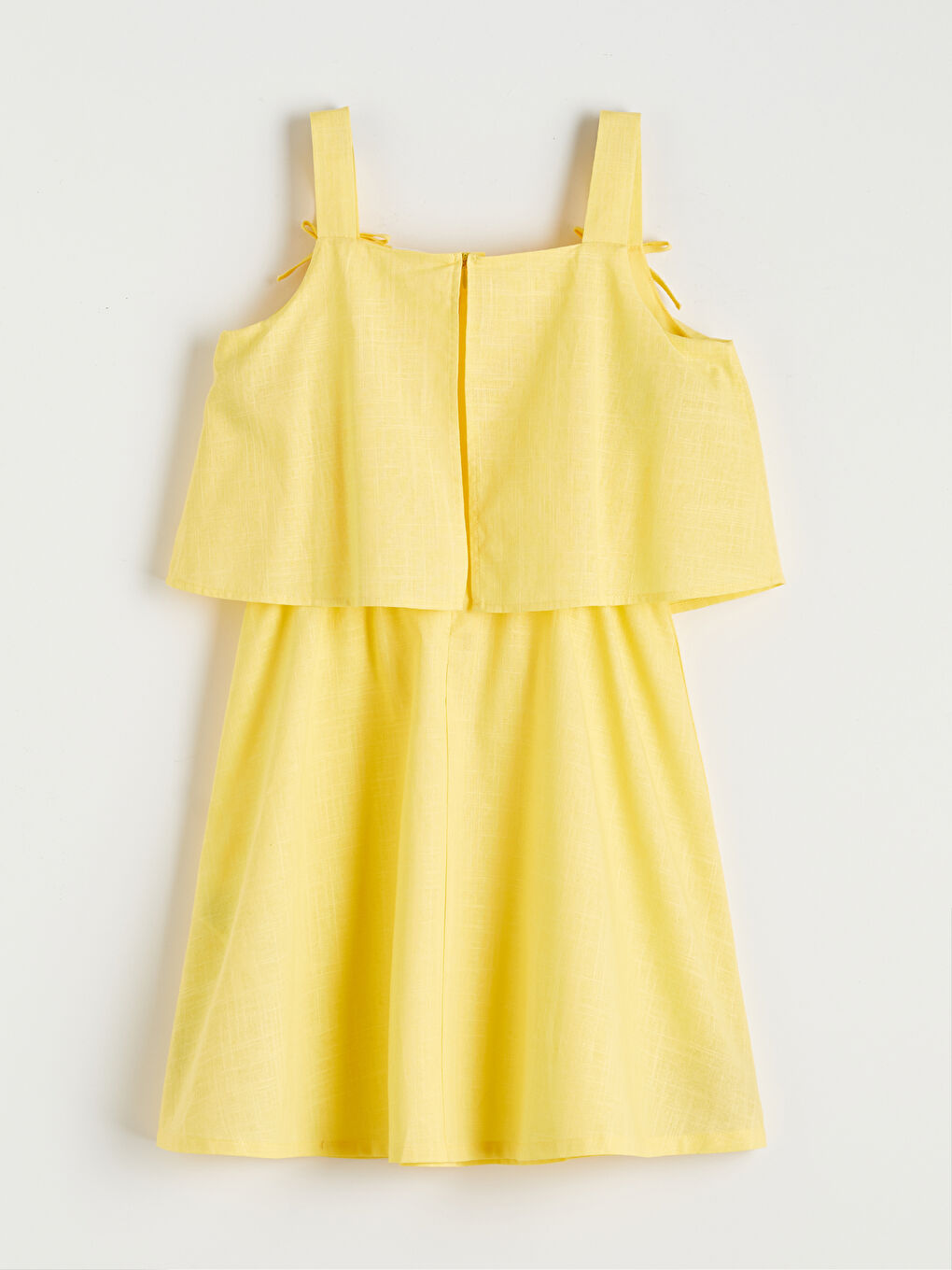 Square Neck Girls' Poplin Dress-1