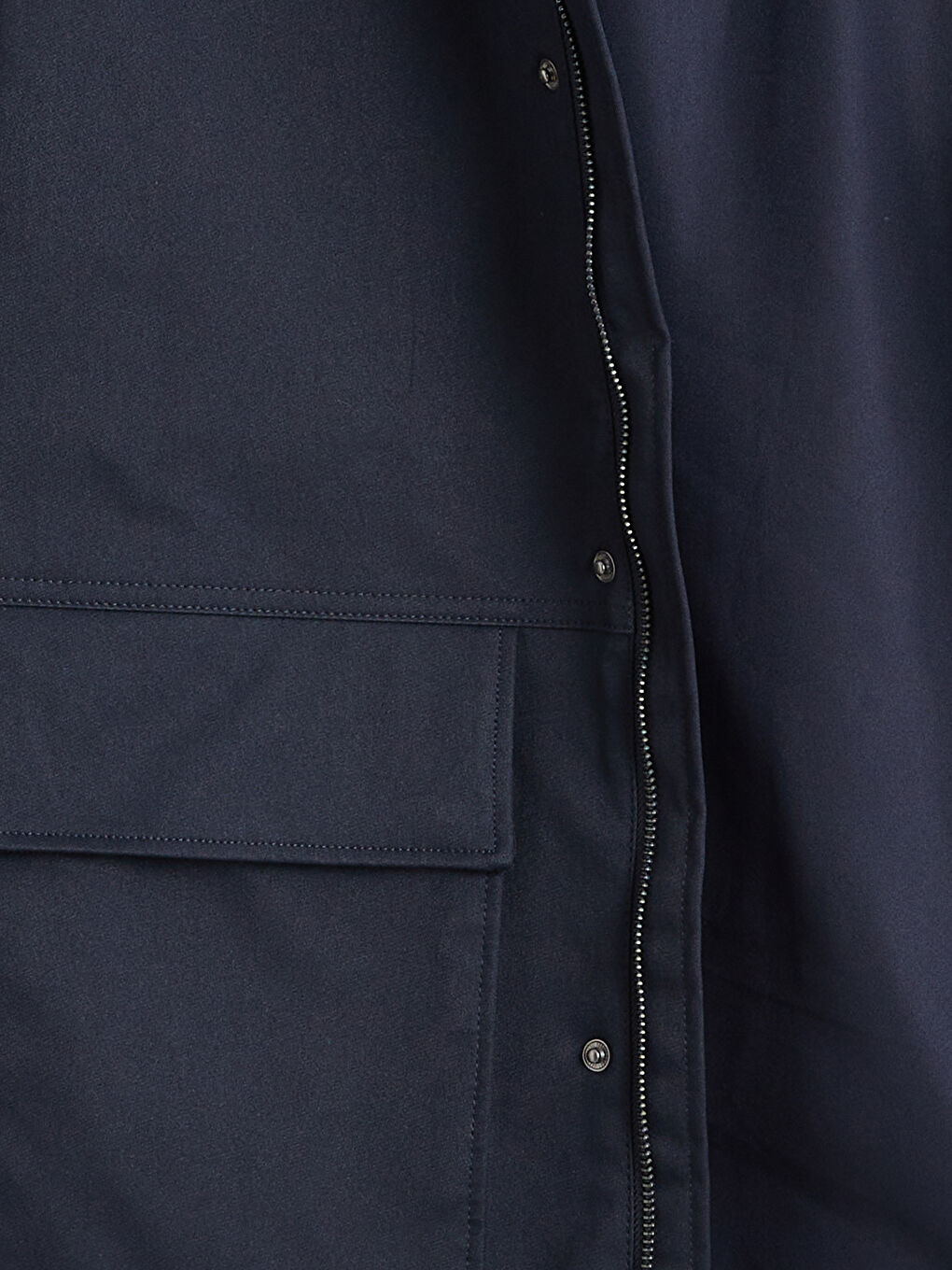 Lacivert Regular Fit  Kadife Yaka Gabardin Erkek Mont-6