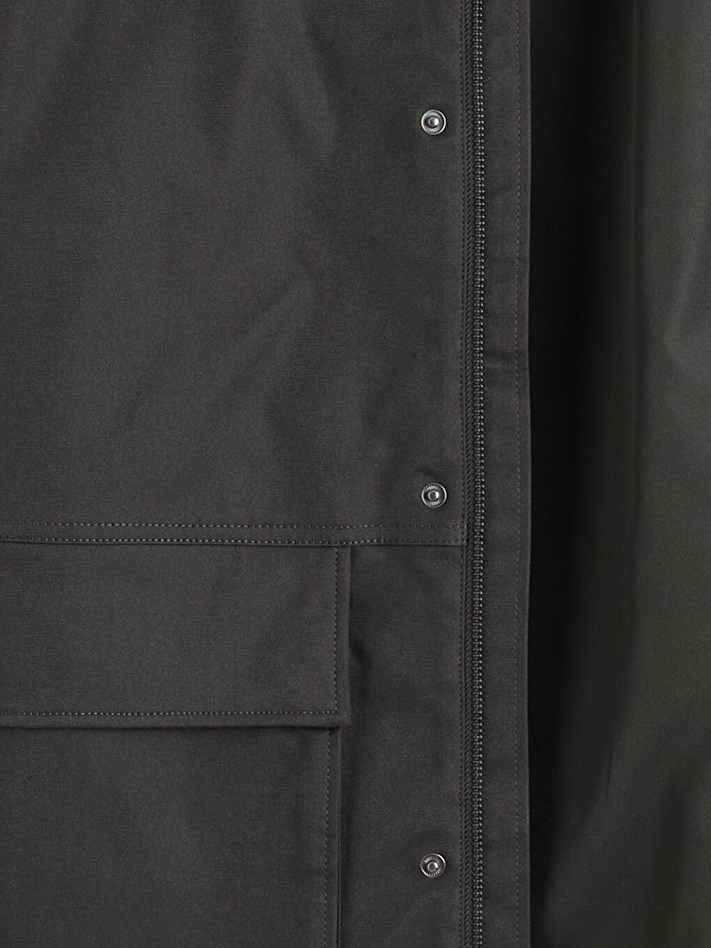 Haki Regular Fit  Kadife Yaka Gabardin Erkek Mont-6