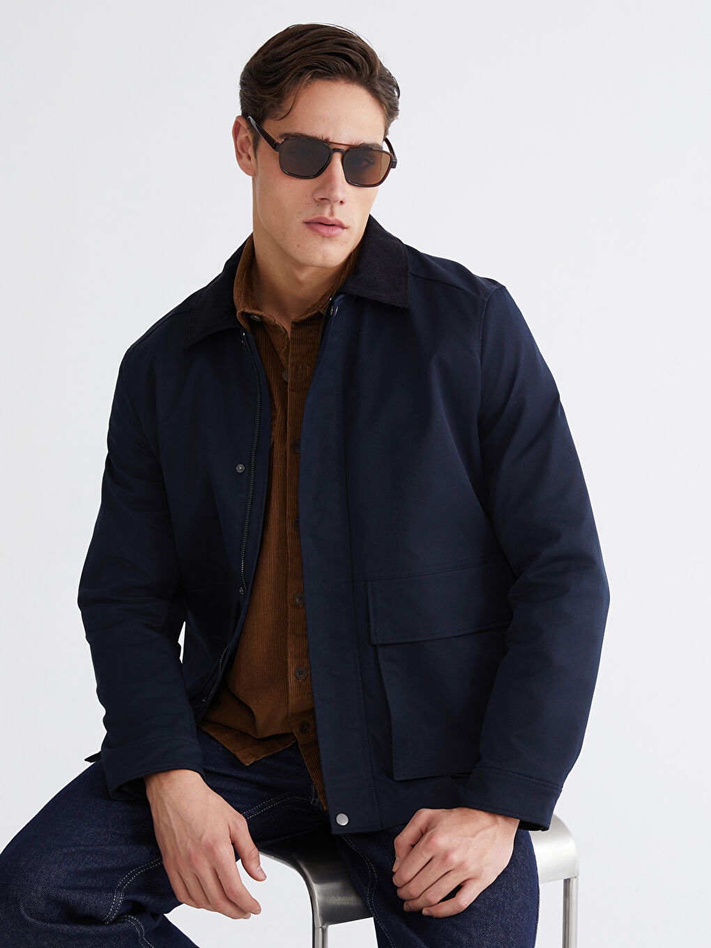 Мужчины Синий Пальто