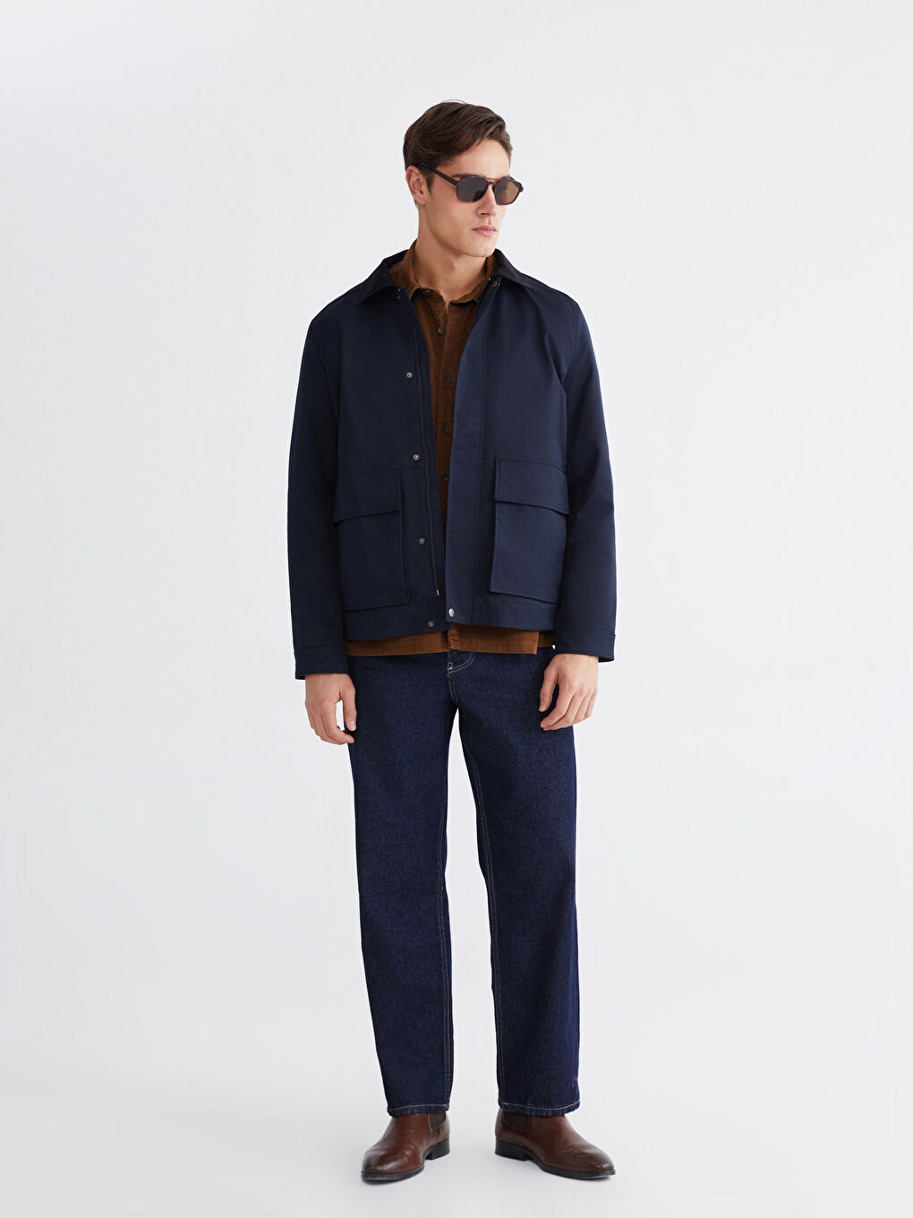 Мужчины Синий Пальто-1