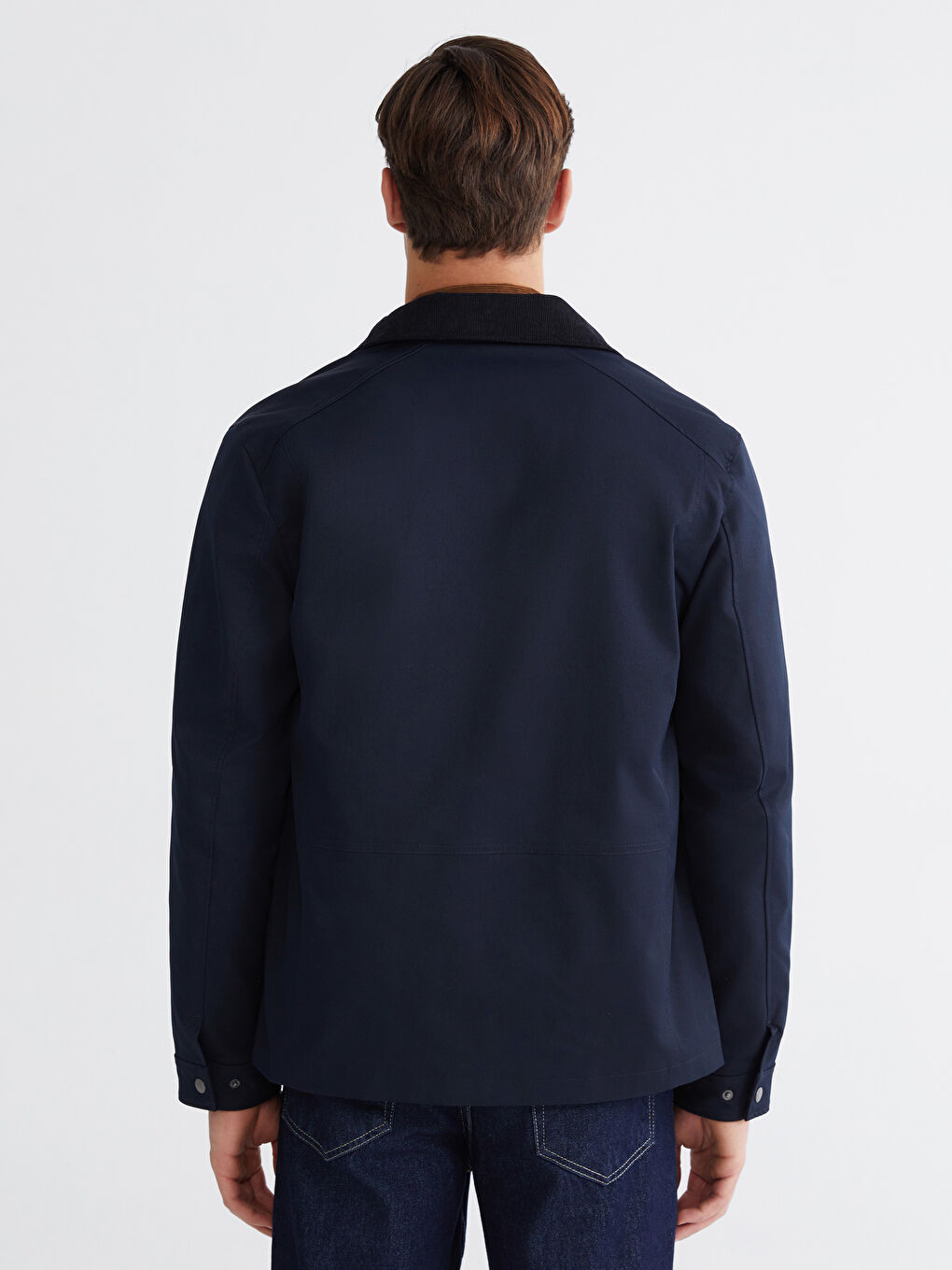 Мужчины Синий Пальто-4