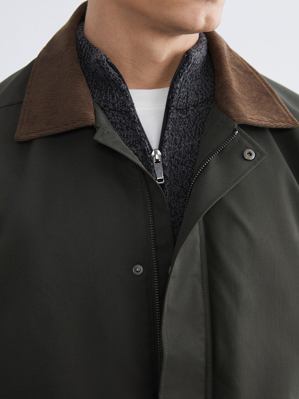 Мужчины Хаки Пальто-2