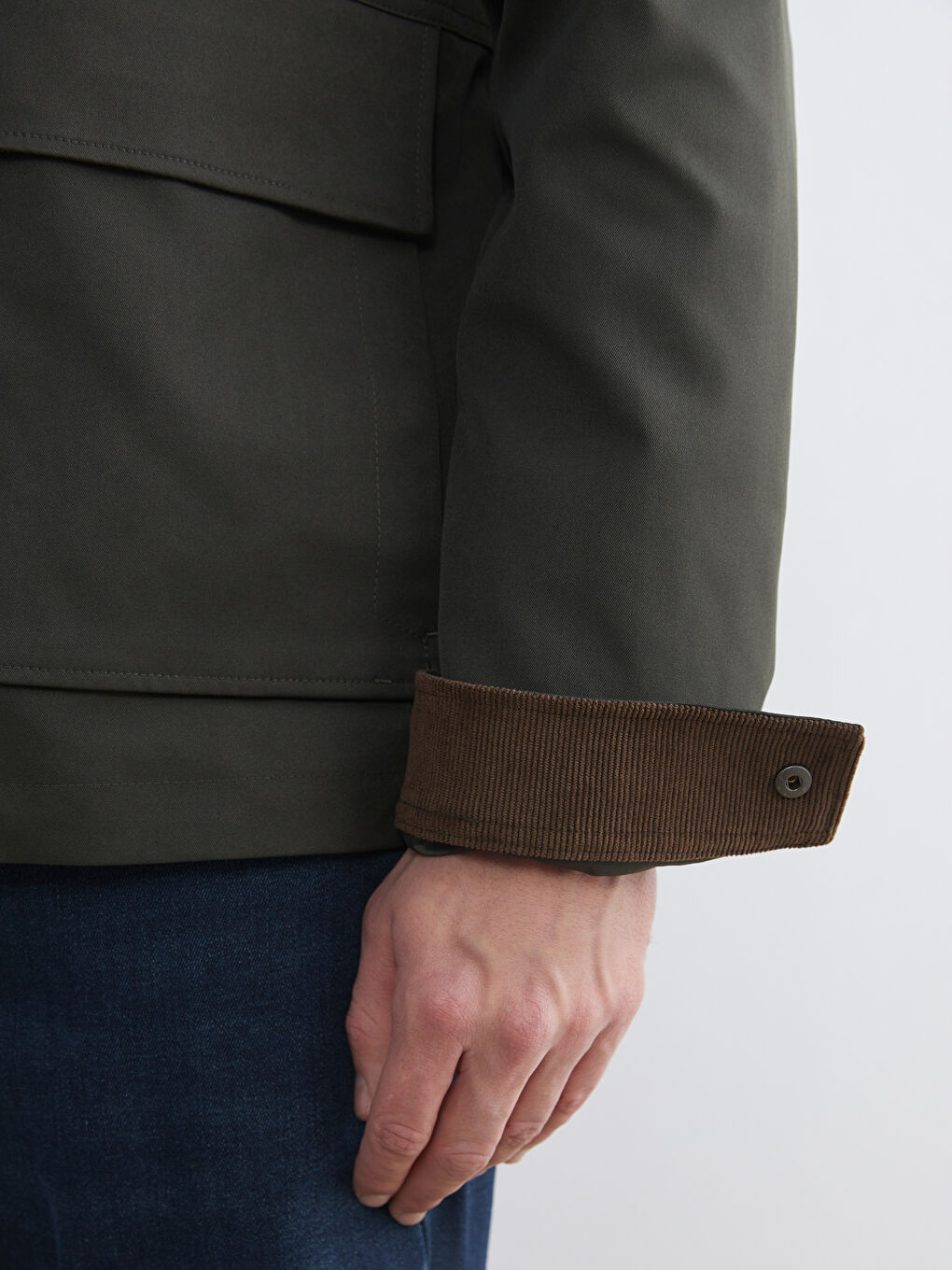 Мужчины Хаки Пальто-3