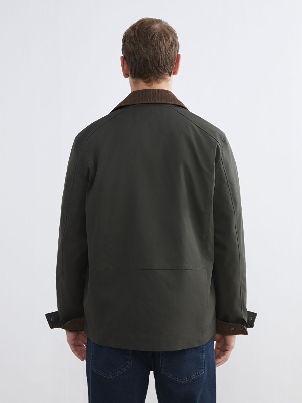 Мужчины Хаки Пальто-5