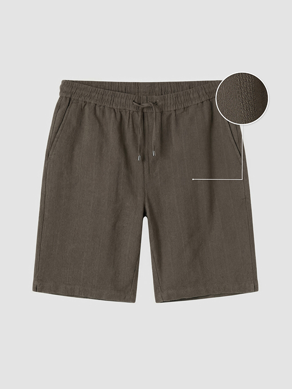 Regular Fit Linen Look Men's Shorts-3