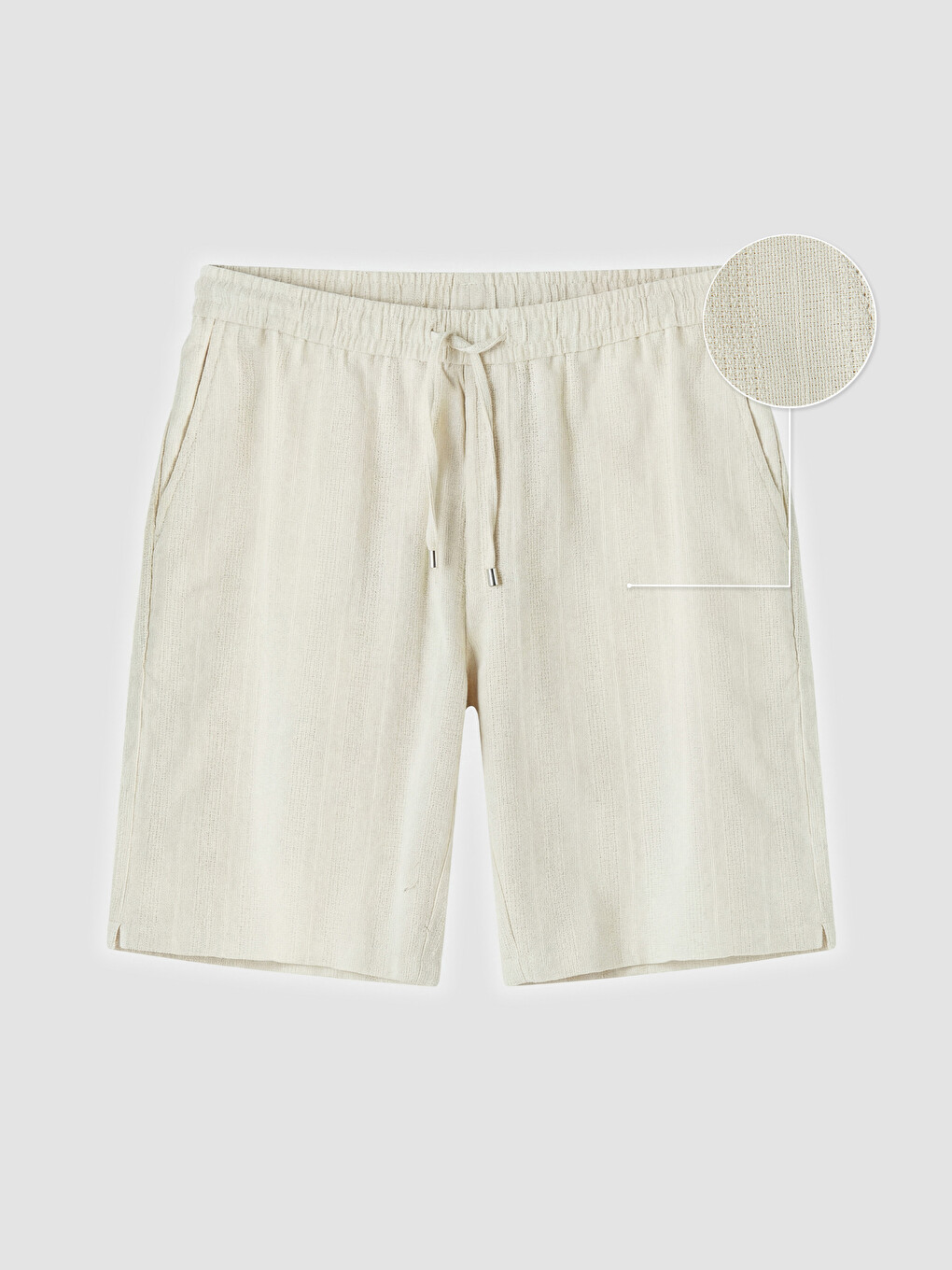 Regular Fit Linen Look Men's Shorts-4