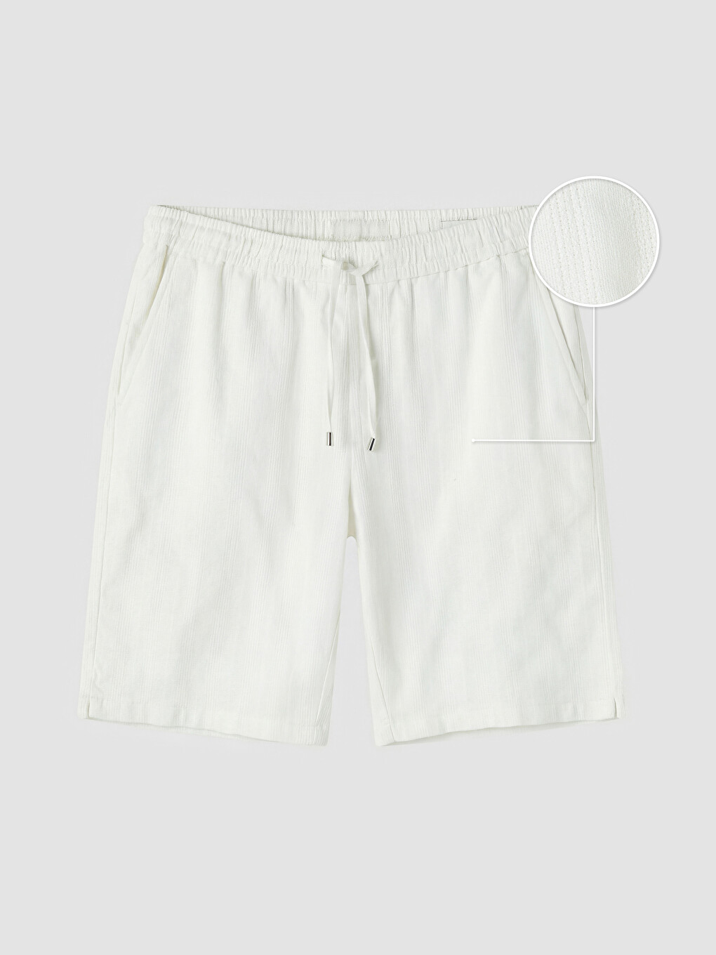 Regular Fit Linen Look Men's Shorts-4