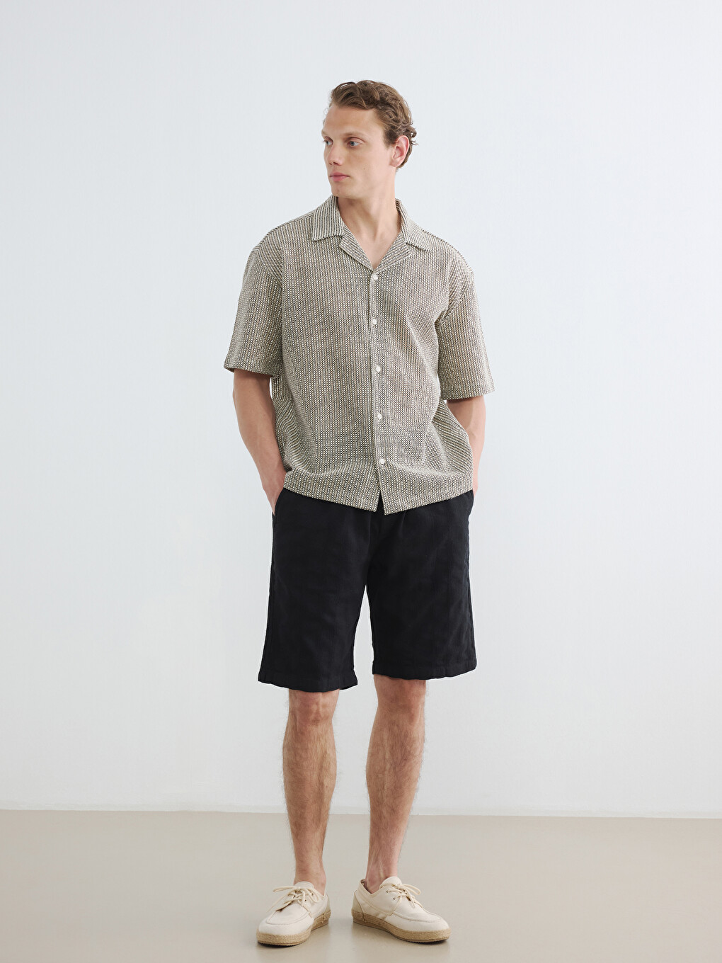 Regular Fit Aspect De In Pantaloni Scurți Bărbați
