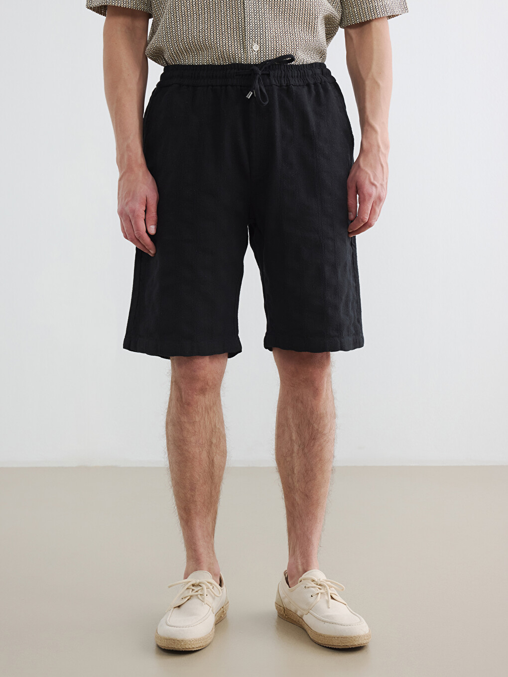 Regular Fit Aspect De In Pantaloni Scurți Bărbați-1