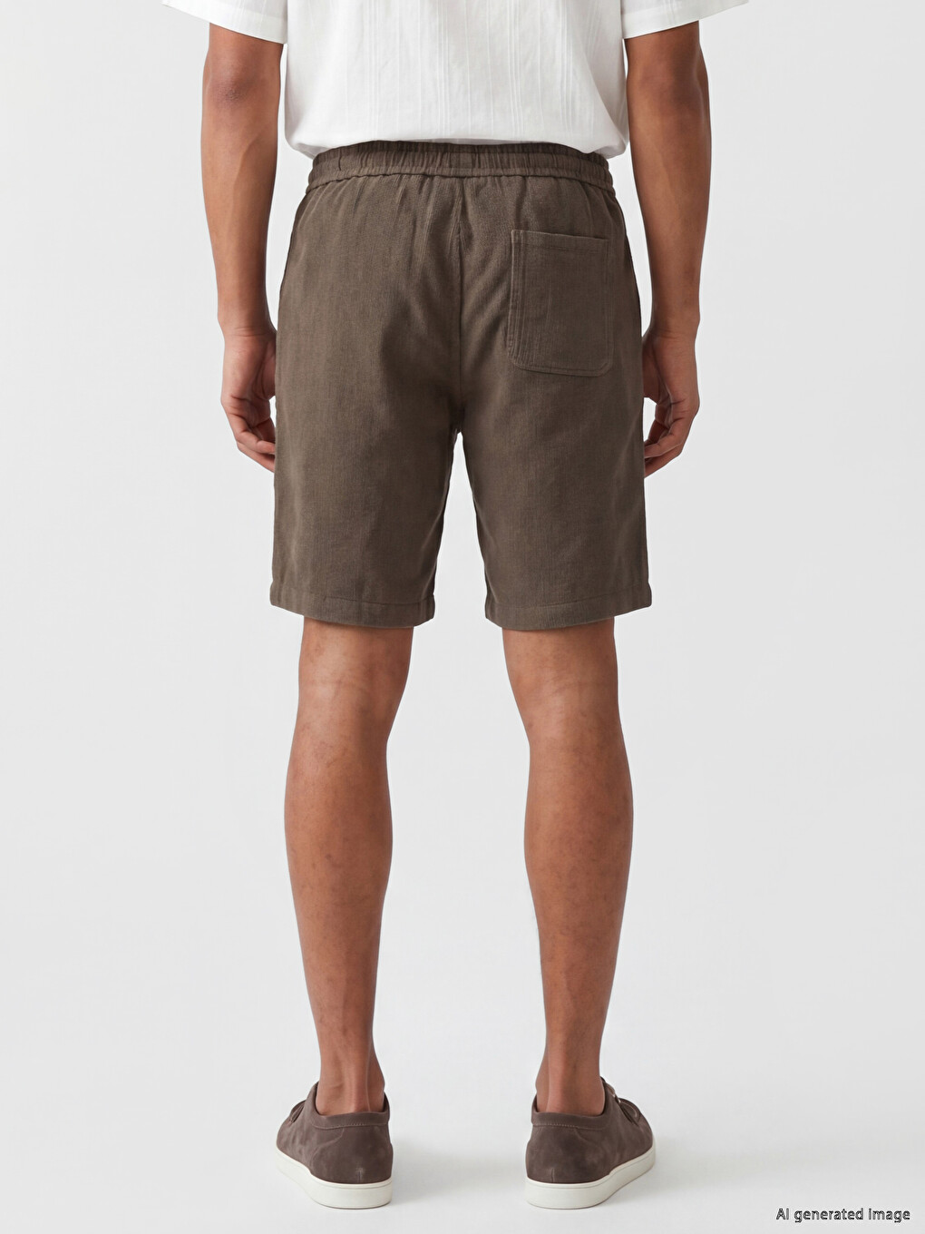 Regular Fit Linen Look Men's Shorts-2