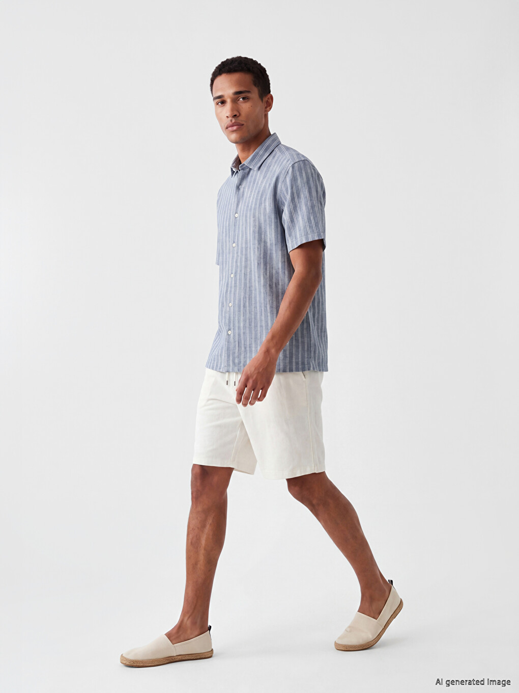 Regular Fit Linen Look Men's Shorts