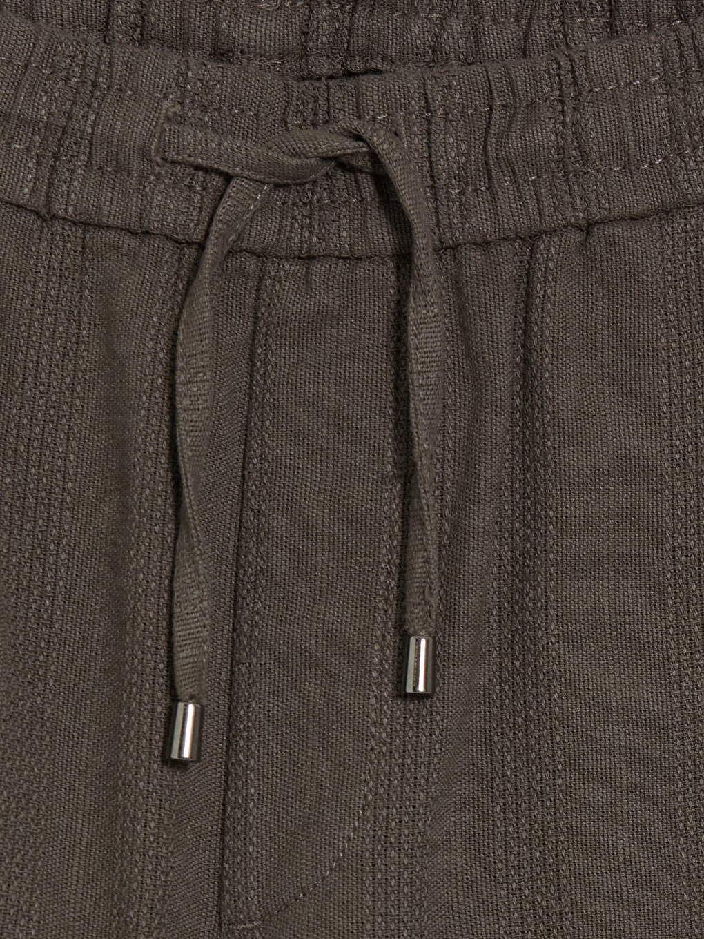 Kahverengi Regular Fit Keten Görünümlü Erkek Pantolon-5
