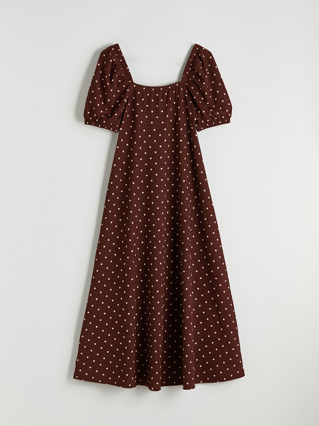 Sweetheart Neck Puff Sleeve Polka Dot Dress-7