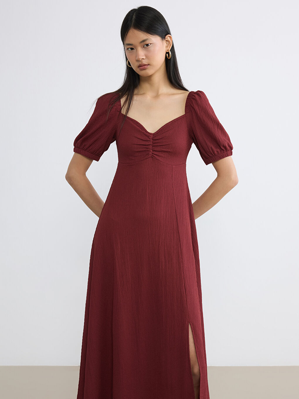 Sweetheart Neckline Puff Sleeve Women's Dress