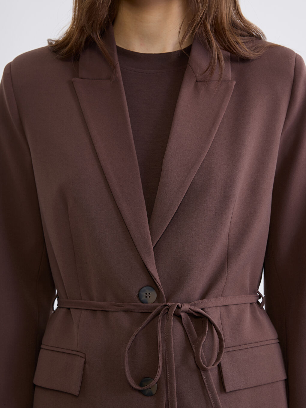 Блейзер Женский С Поясом-3