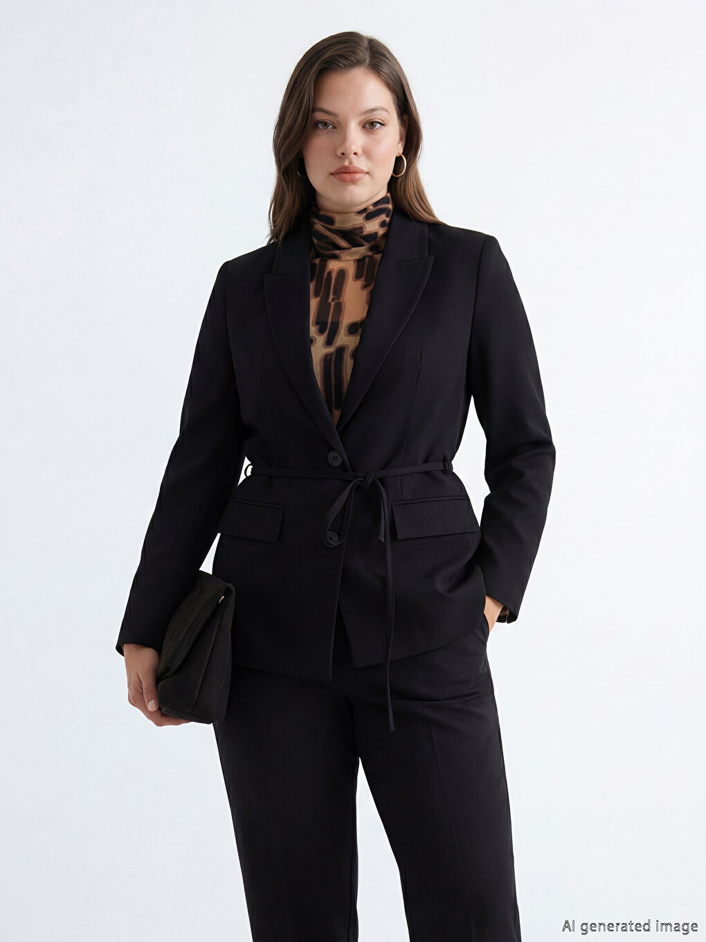Belted Women's Blazer Jacket-1