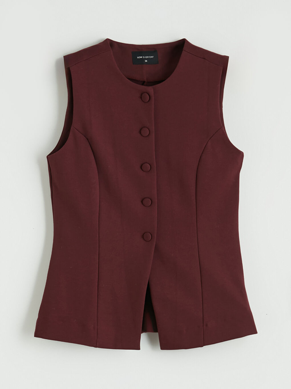 Bordo Bisiklet Yaka Kadın Yelek-4