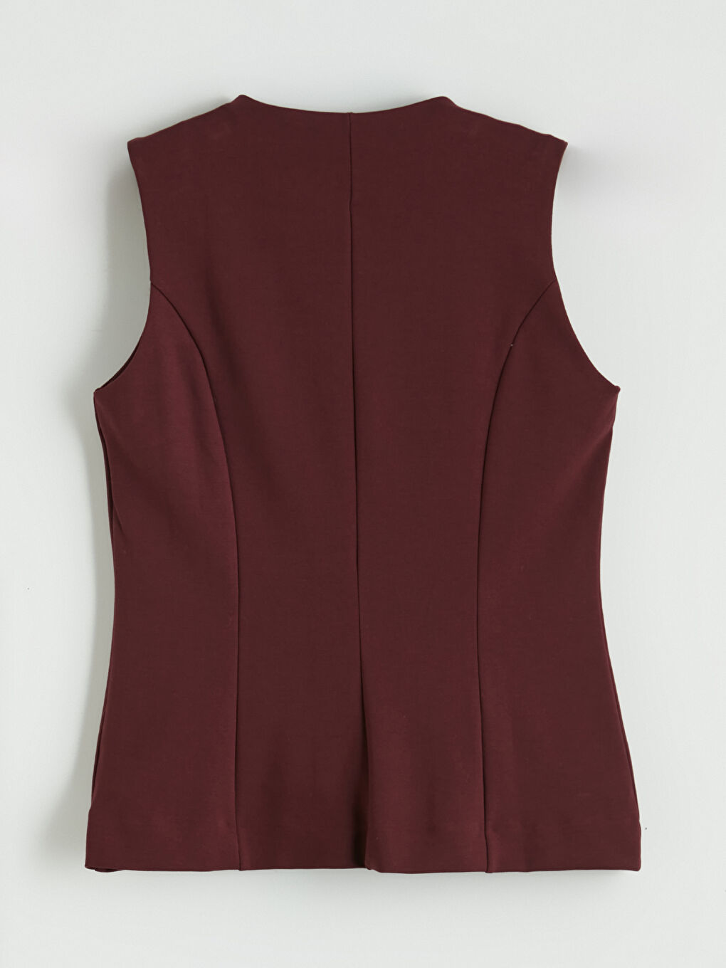 Bordo Bisiklet Yaka Kadın Yelek-7