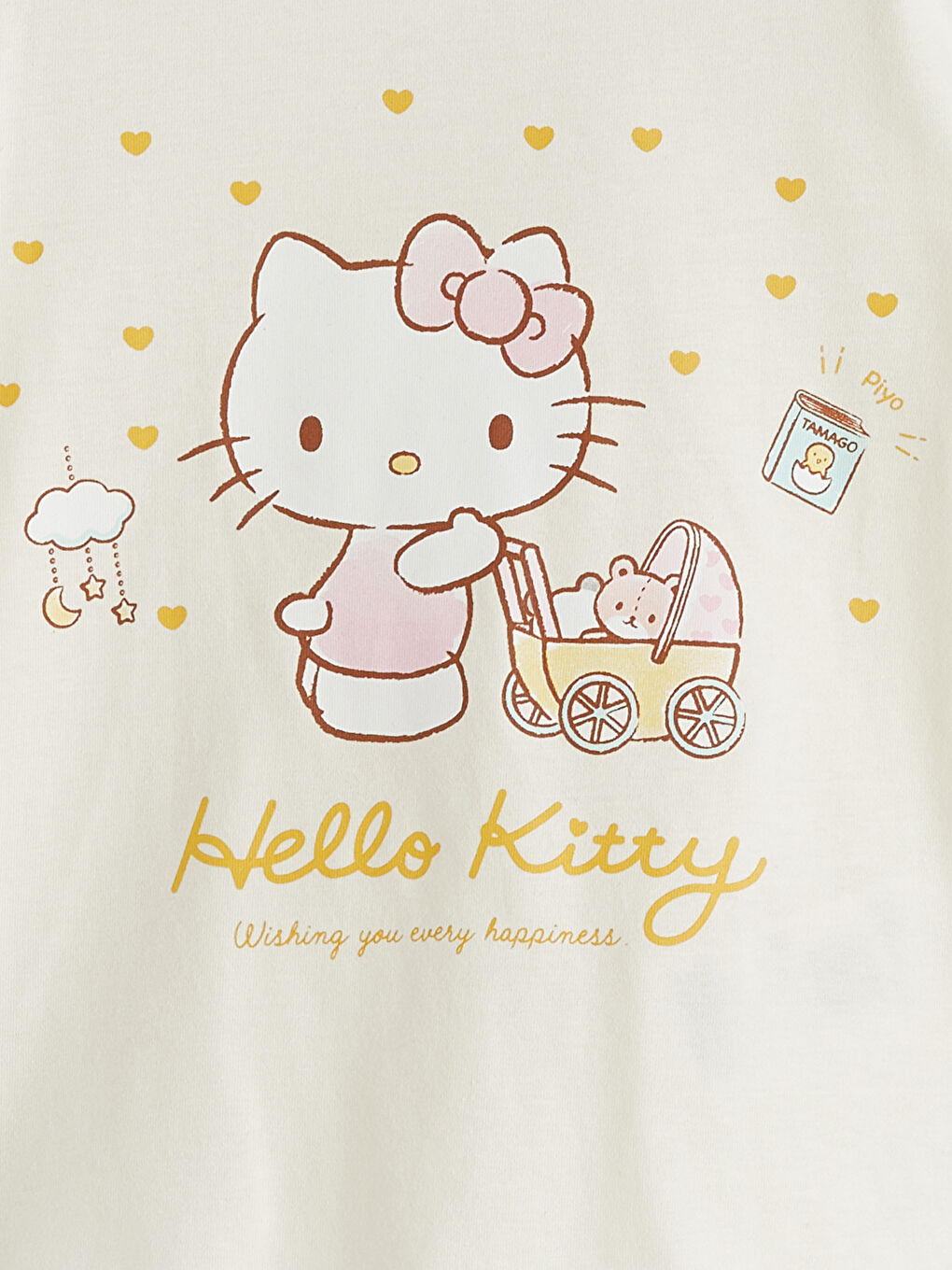 Bej Hello Kitty Baskılı Kız Çocuk Şortlu Pijama Takımı-2