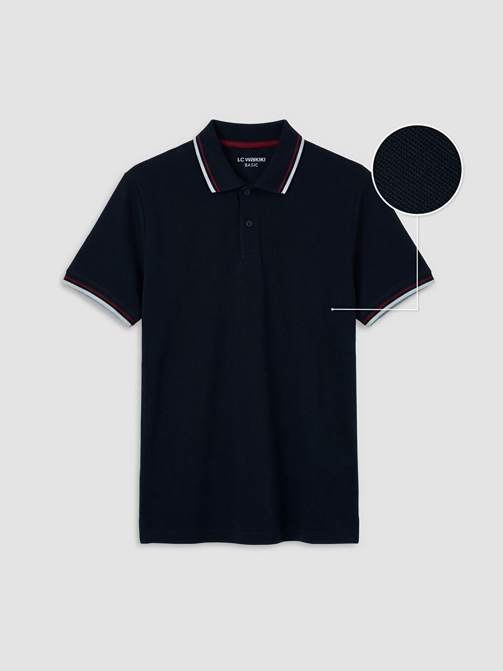 Lacivert Polo Yaka Pike Erkek Tişört