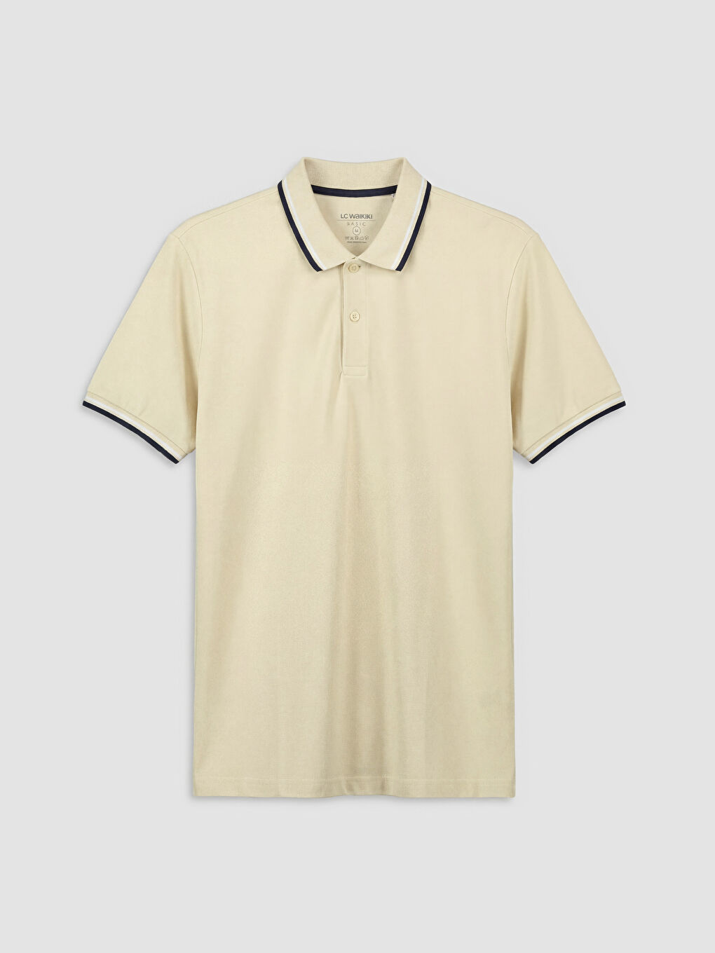 Bej Polo Yaka Pike Erkek Tişört