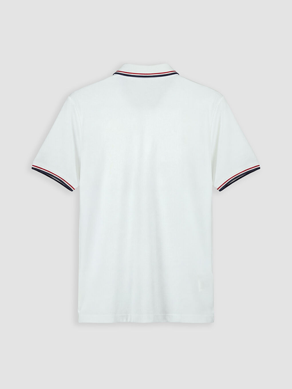 Beyaz Polo Yaka Pike Erkek Tişört-1