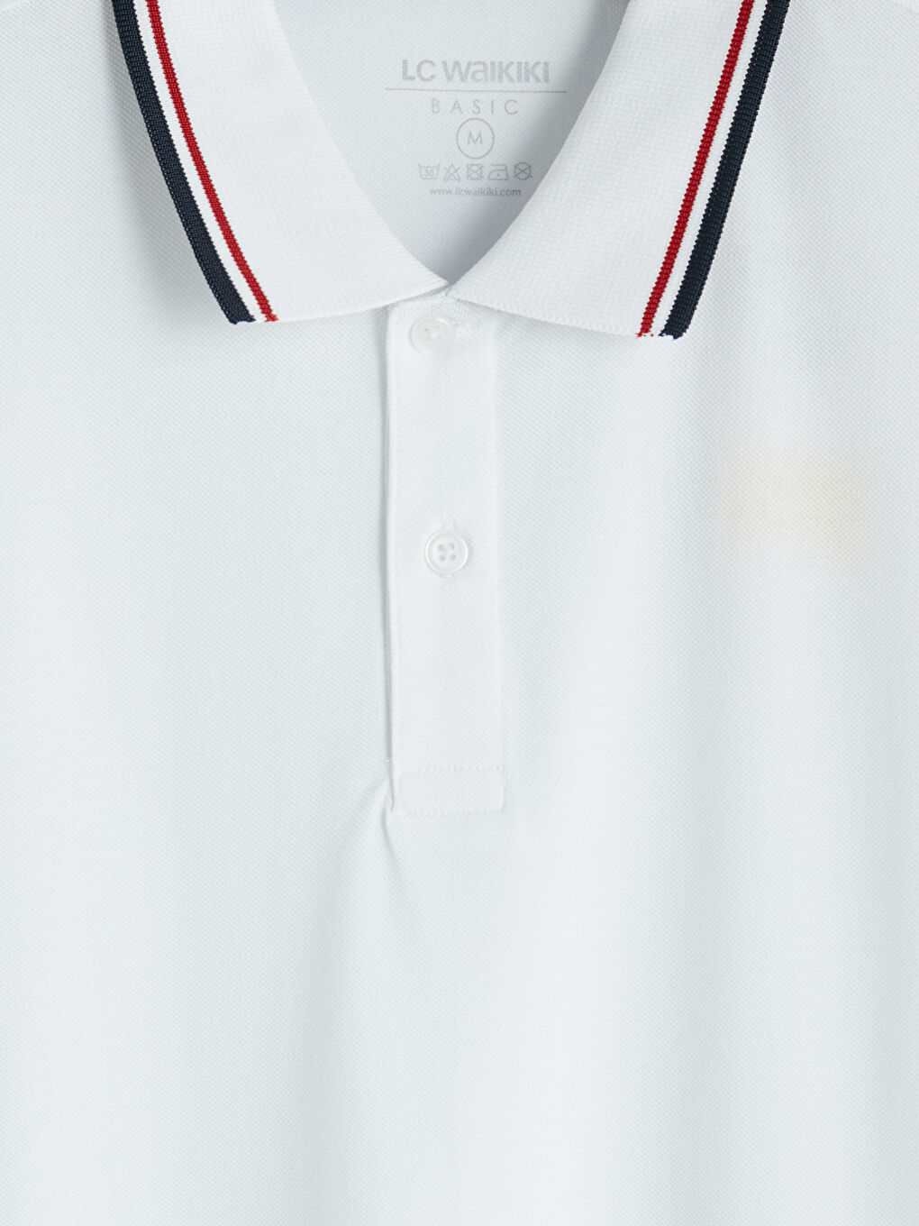 Beyaz Polo Yaka Pike Erkek Tişört-2