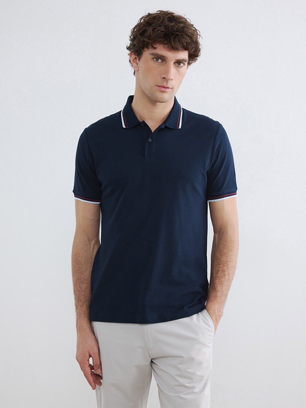 Polo Collar Pique Men's T-Shirt-1